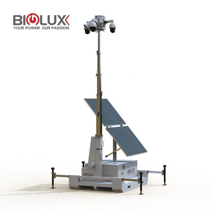 Solar Surveillance Tower Skid For Parking Lots factory